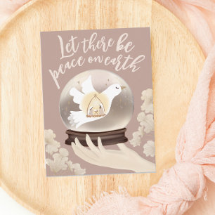 Peace on Earth Christian Nativity Snow Globe Postcard