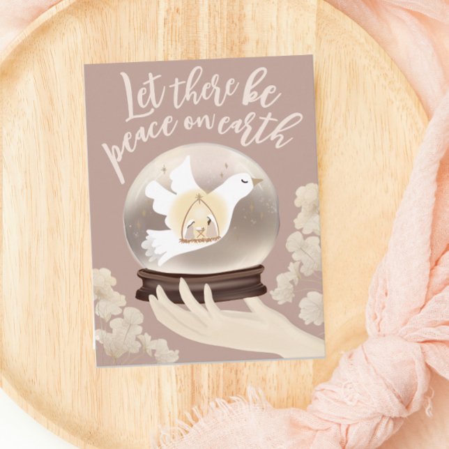 Peace on Earth Christian Nativity Snow Globe Postcard (Creator Uploaded)