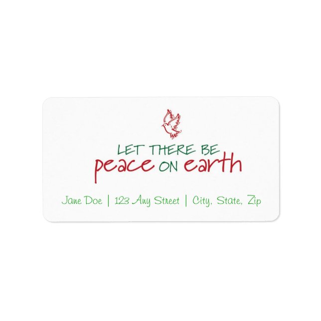 Peace on Earth Christmas Address Label (Front)