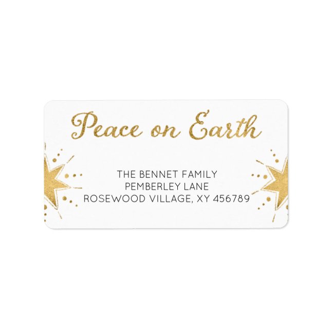 Peace on Earth Christmas Address Label (Front)