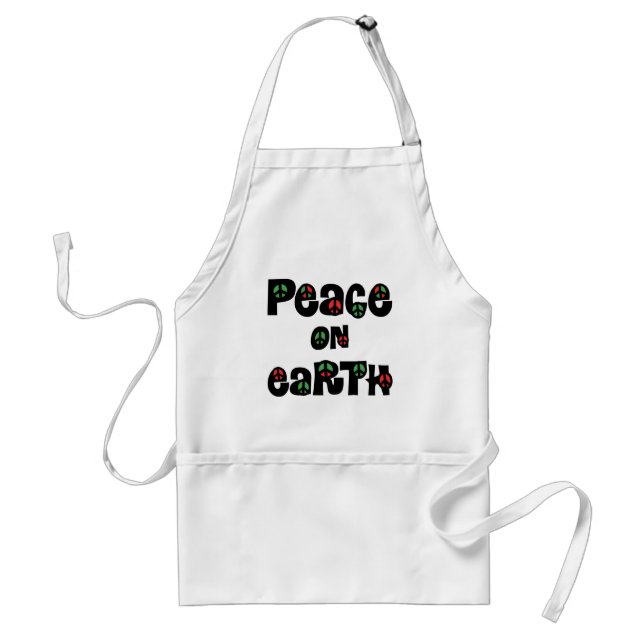 Peace On Earth Christmas Adult Apron (Front)