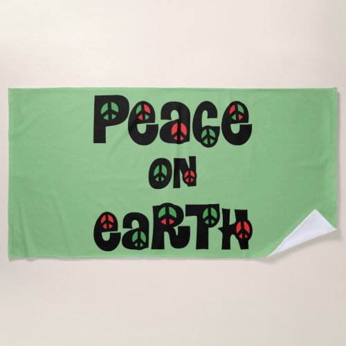 Peace On Earth Christmas Beach Towel