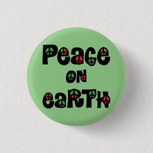 Peace On Earth Christmas Button
