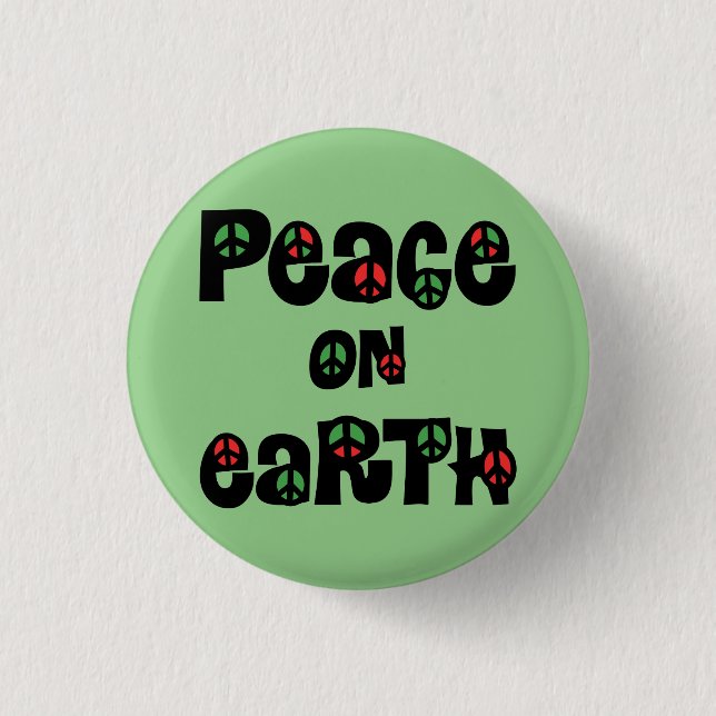 Peace On Earth Christmas Button (Front)