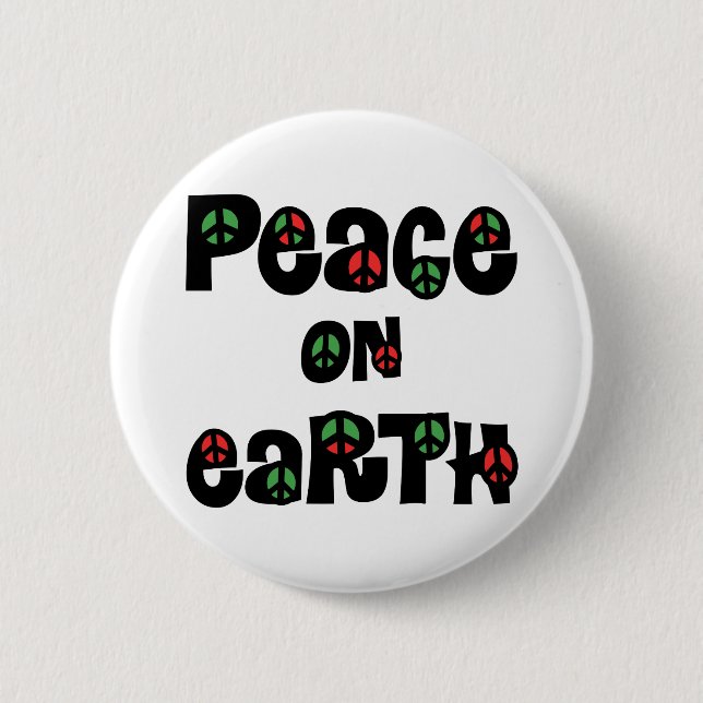 Peace On Earth Christmas Button (Front)