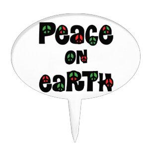Peace On Earth Christmas Cake Topper