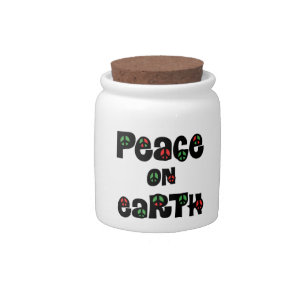 Peace On Earth Christmas Candy Jar