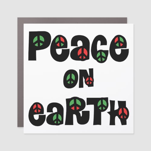 Peace On Earth Christmas Car Magnet
