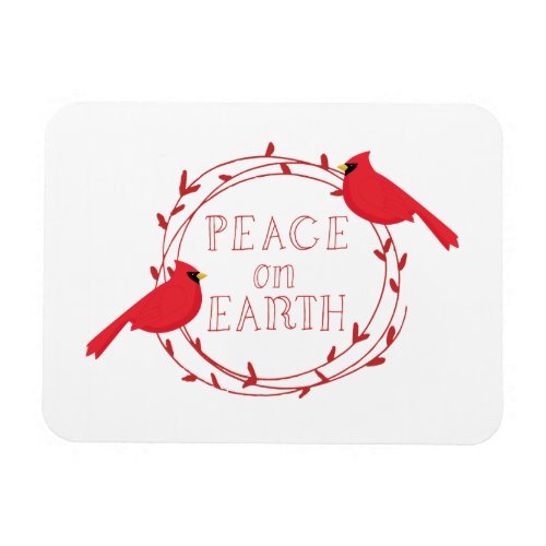 Peace on Earth Christmas Cardinals Magnet