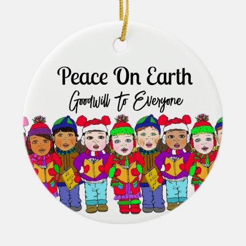 Peace on Earth  Christmas   Ceramic Ornament