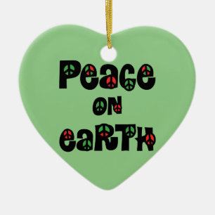Peace On Earth Christmas Ceramic Ornament