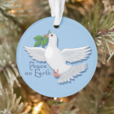 White dove with gold heart Christmas tree decoration - Go Do Good