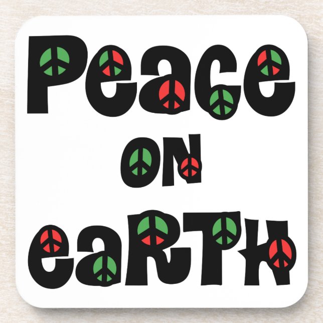 Peace On Earth Christmas Drink Coaster (Front)