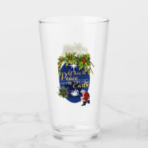 Peace On Earth Christmas Drinking Glass