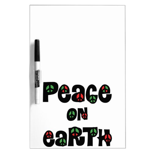 Peace On Earth Christmas Dry Erase Board