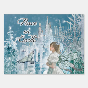Peace on Earth Christmas Fairy Sign