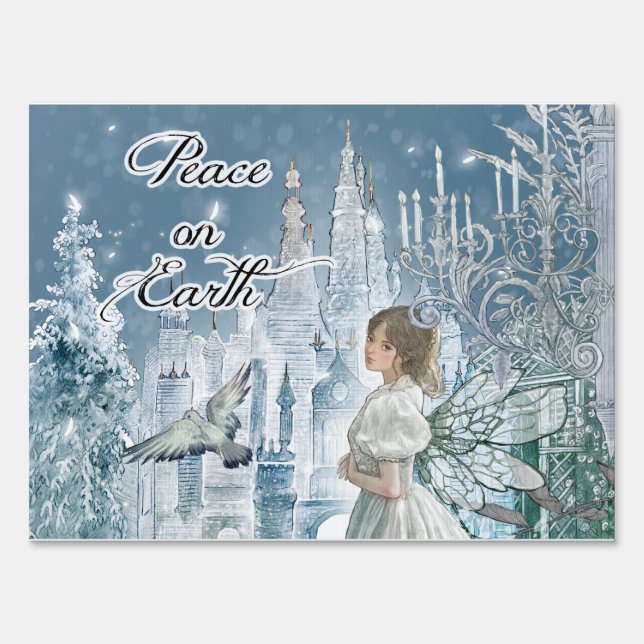 Peace on Earth Christmas Fairy Sign (Front)