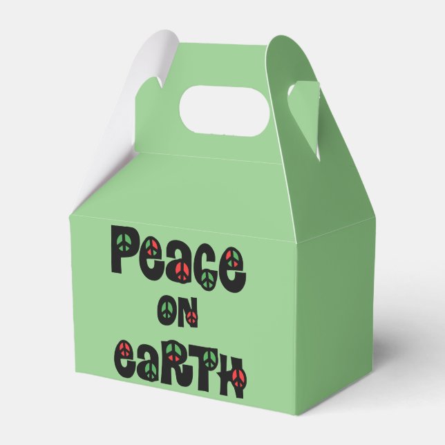 Peace On Earth Christmas Favor Boxes (Front Side)