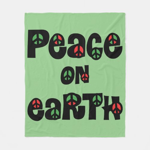 Peace On Earth Christmas Fleece Blanket