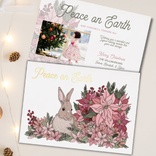 Peace on Earth Christmas Foil Holiday Photo