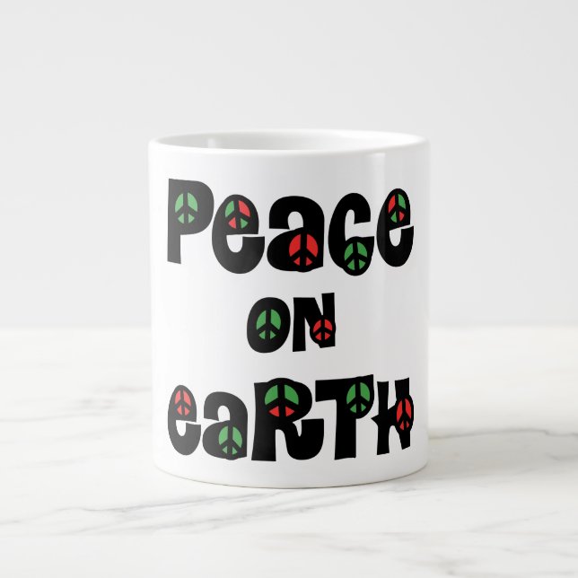 Peace On Earth Christmas Giant Coffee Mug (Front)