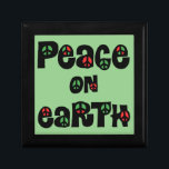Peace On Earth Christmas Gift Box<br><div class="desc">Cute and meaningful Christmas themed graphic with red and green accented peace signs in each letter. Wishing Peace on Earth...  on Christmas and everyday.</div>