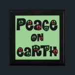 Peace On Earth Christmas Gift Box<br><div class="desc">Cute and meaningful Christmas themed graphic with red and green accented peace signs in each letter. Wishing Peace on Earth...  on Christmas and everyday.</div>