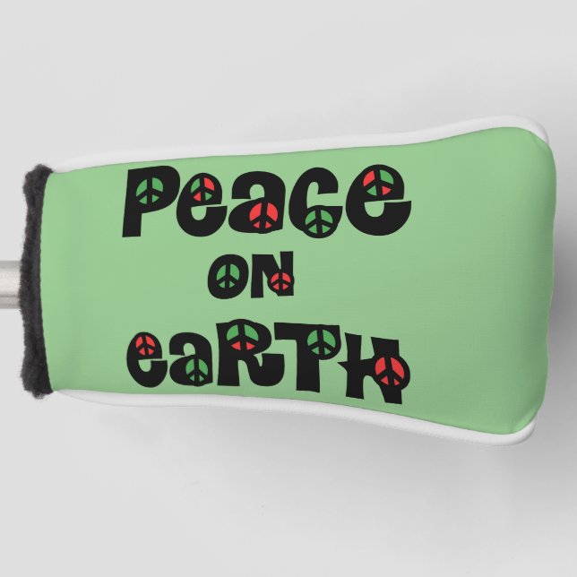 Peace On Earth Christmas Golf Head Cover (Front)