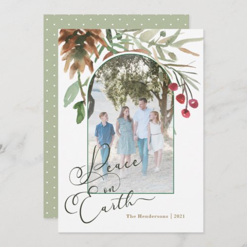 Peace on Earth Christmas Greenry Photo Card