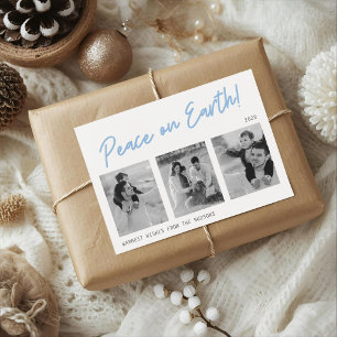 Peace on Earth Christmas Holiday Letterpress Photo Cards