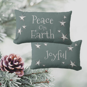 Peace On Earth Christmas Joyful Lumbar Pillow