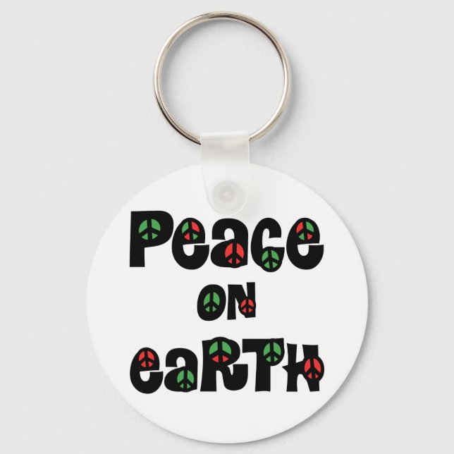 Peace On Earth Christmas Keychain (Front)