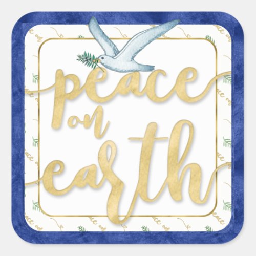 Peace on Earth Christmas Kwanzaa Hanukkah Square Sticker