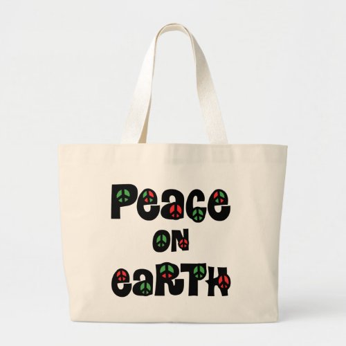 Peace On Earth Christmas Large Tote Bag