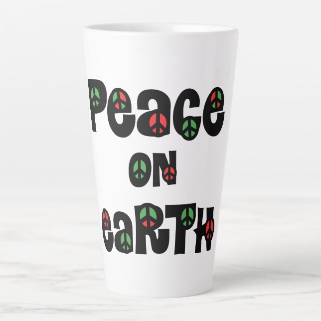 Peace On Earth Christmas Latte Mug (Front)