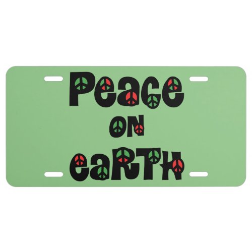 Peace On Earth Christmas License Plate