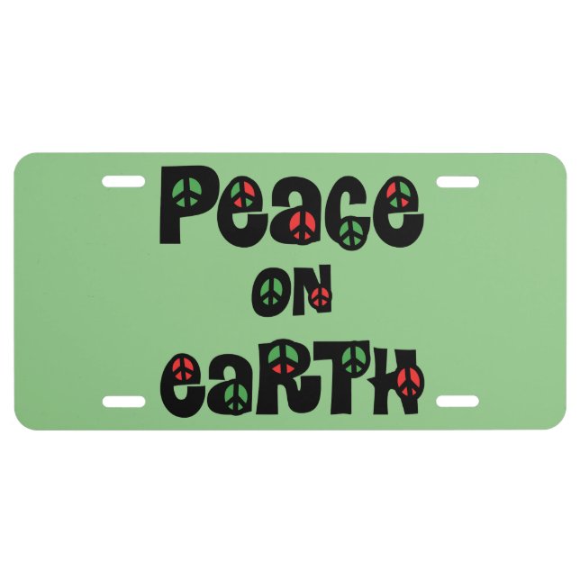 Peace On Earth Christmas License Plate (Front)