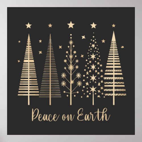 Peace on Earth Christmas Minimalist Poster