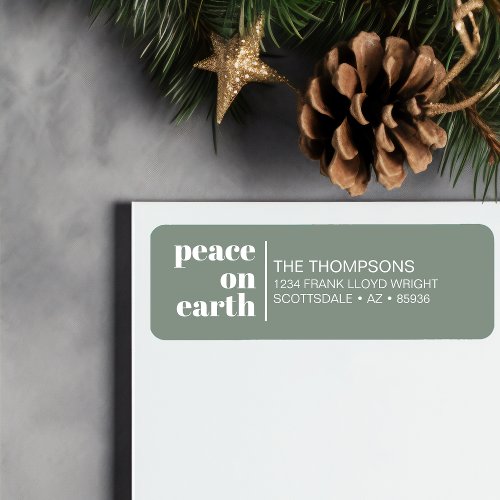 Peace On Earth Christmas Minimalist Return Address Label