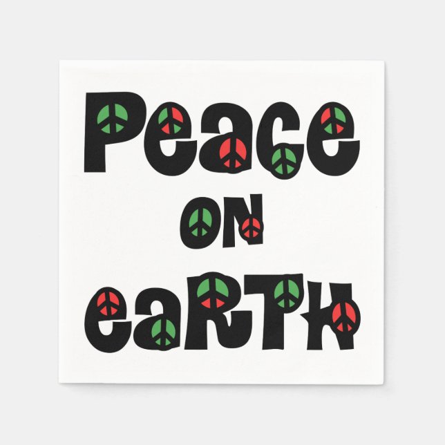 Peace On Earth Christmas Napkins (Front)