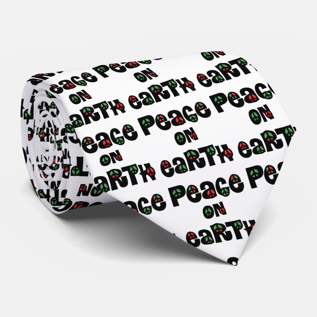 Peace On Earth Christmas Neck Tie (Rolled)