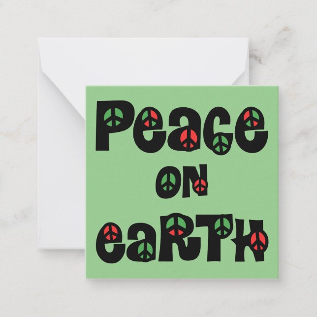 Peace On Earth Christmas Note Card (Front)
