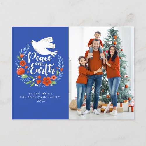 Peace on Earth Christmas Photo Postcard