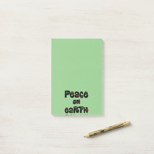 Peace On Earth Christmas Post_it Notes