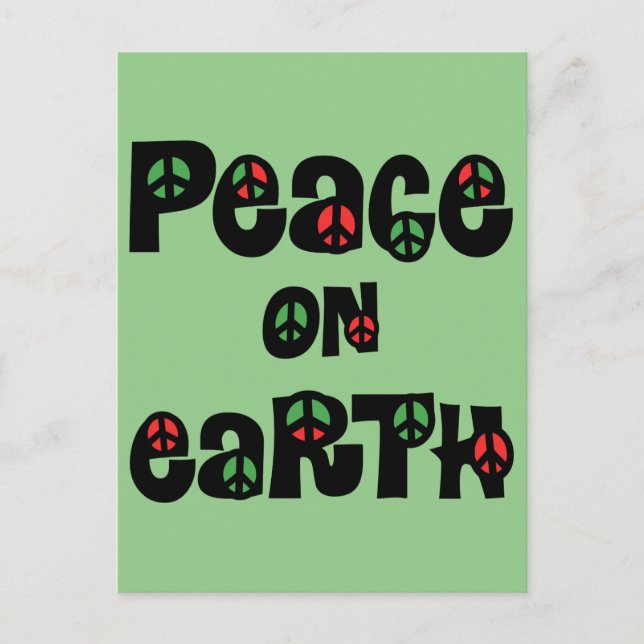 Peace On Earth Christmas Postcard (Front)