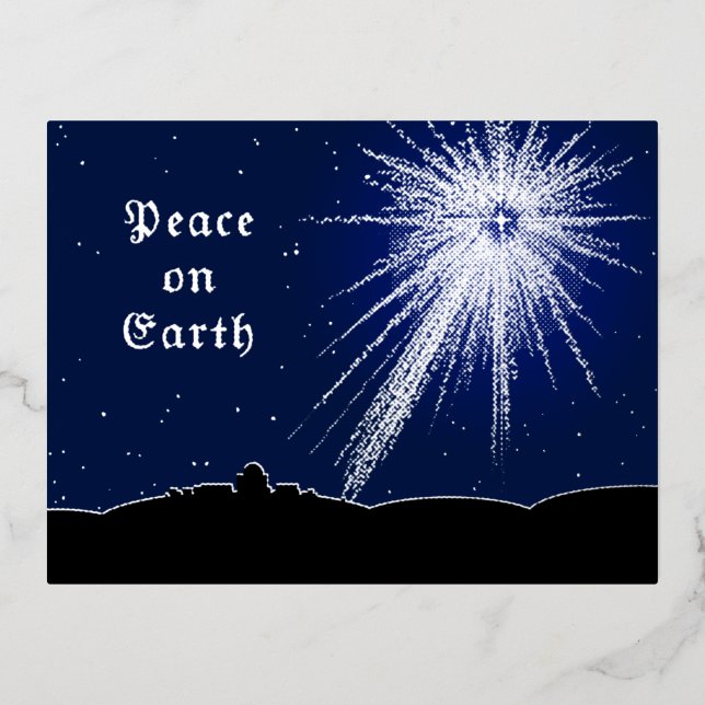 Peace on Earth Christmas Postcard with Foil (Front)