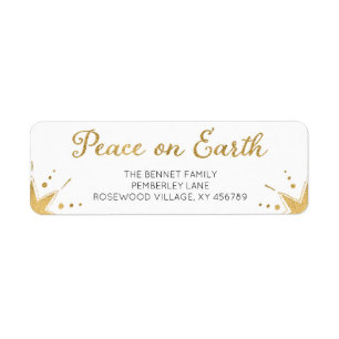 Peace on Earth Christmas Return Address Label