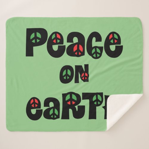 Peace On Earth Christmas Sherpa Blanket