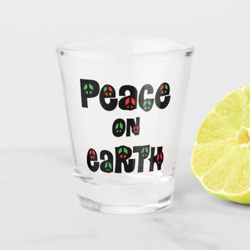 Peace On Earth Christmas Shot Glass