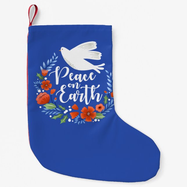 Peace on Earth Christmas Small Christmas Stocking (Front)